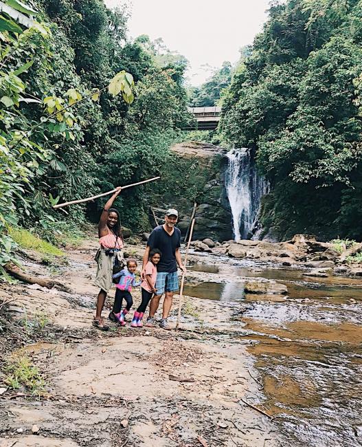 family waterfall tour